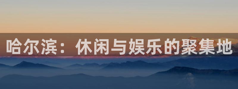 辉达平台.ccm官网版：哈尔滨：休闲与娱乐的聚集地